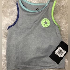 Converse Girls Sz Small racer back tank. Gray. NWT